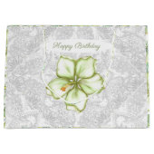 ハイビスカス&レースホワイト ラージペーパーバッグ (正面)