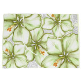 ハイビスカス&レースホワイト ラージペーパーバッグ (正面)