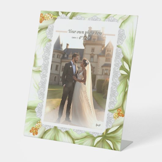 ハイビスカス&レースホワイト 台座サイン (正面)