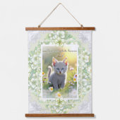 ハイビスカス&レースホワイト 吊り下げ型タペストリー (正面)