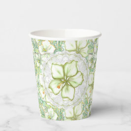 ハイビスカス&レースホワイト 紙コップ