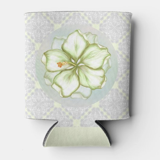 ハイビスカス&レースホワイト 缶クーラー (正面)