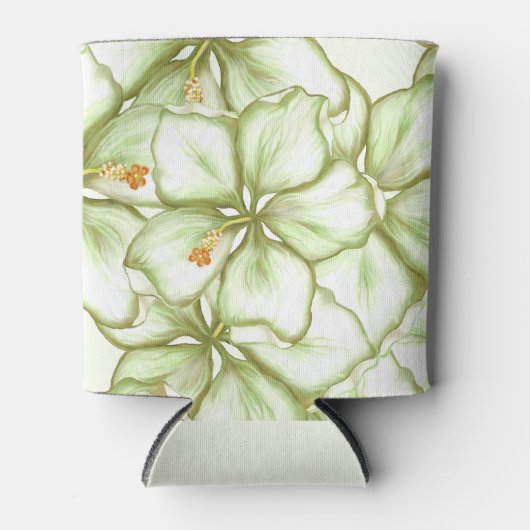 ハイビスカス&レースホワイト 缶クーラー (正面)