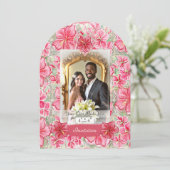 ハイビスカス＆レース 赤 招待状 (スタンド正面)