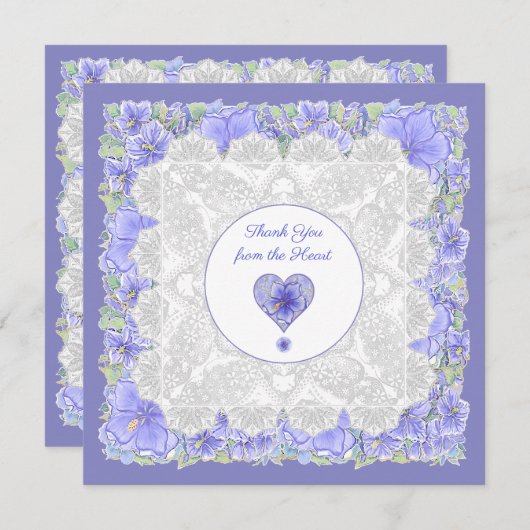 ハイビスカス&レースBLUE (正面/裏面)