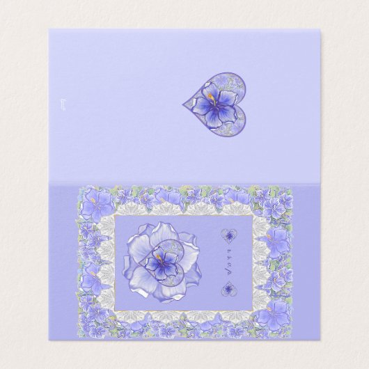 ハイビスカス&レースBLUE (外部フラット)