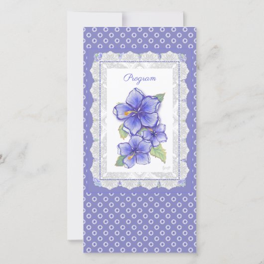 ハイビスカス&レースBLUE (裏面)