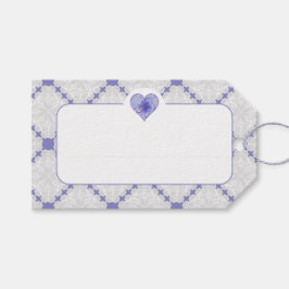 ハイビスカス&レースBLUE ギフトタグ