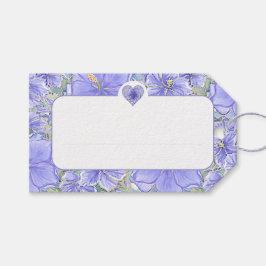 ハイビスカス&レースBLUE ギフトタグ