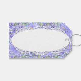 ハイビスカス&レースBLUE ギフトタグ