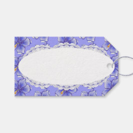 ハイビスカス&レースBLUE ギフトタグ