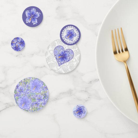 ハイビスカス&レースBLUE コンフェッティ (グループ)