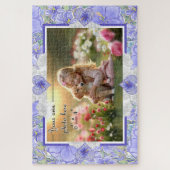 ハイビスカス&レースBLUE ジグソーパズル (縦)