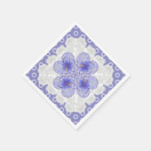 ハイビスカス&レースBLUE スタンダードカクテルナプキン (角)