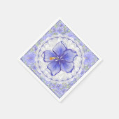 ハイビスカス&レースBLUE スタンダードカクテルナプキン (角)