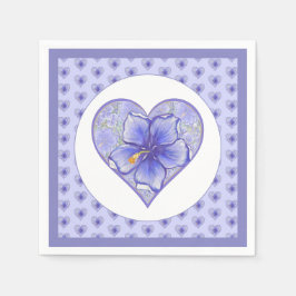 ハイビスカス&レースBLUE スタンダードカクテルナプキン