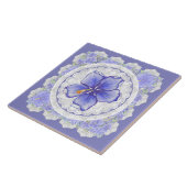 ハイビスカス&レースBLUE タイル (側面)