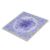 ハイビスカス&レースBLUE タイル (側面)