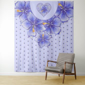 ハイビスカス&レースBLUE タペストリー (インサイチュ)