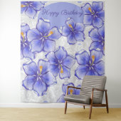 ハイビスカス&レースBLUE タペストリー (インサイチュ)