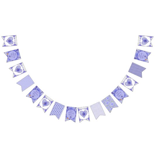 ハイビスカス&レースBLUE バンティングフラッグ (全)