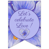 ハイビスカス&レースBLUE バンティングフラッグ (第2の旗)