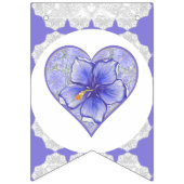 ハイビスカス&レースBLUE バンティングフラッグ (第1の旗)