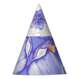 ハイビスカス&レースBLUE パーティーハット