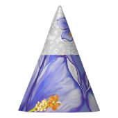 ハイビスカス&レースBLUE パーティーハット (左)