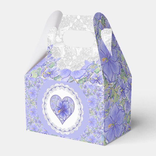 ハイビスカス&レースBLUE フェイバーボックス (正面サイド)