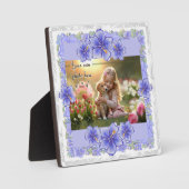 ハイビスカス&レースBLUE フォトプラーク (正面)