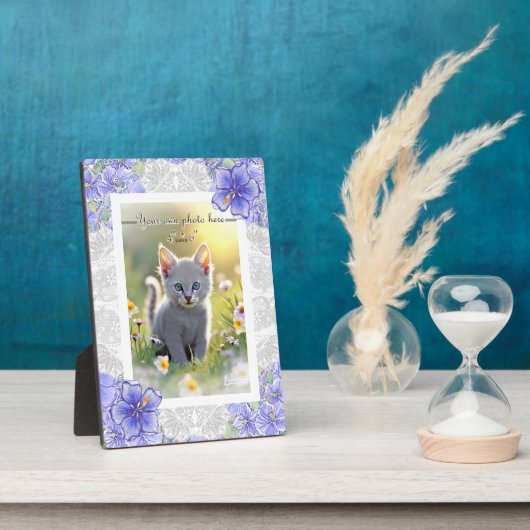 ハイビスカス&レースBLUE フォトプラーク (側面)