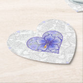 ハイビスカス&レースBLUE ペーパーコースター (アングル)