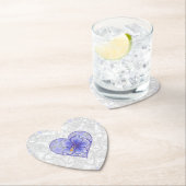 ハイビスカス&レースBLUE ペーパーコースター (インサイチュ)