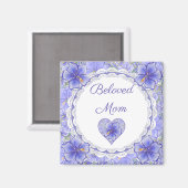 ハイビスカス&レースBLUE マグネット (正面/裏面)