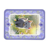 ハイビスカス&レースBLUE マグネット (横)