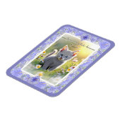 ハイビスカス&レースBLUE マグネット (左側)