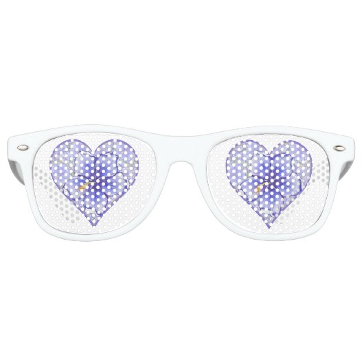 ハイビスカス&レースBLUE レトロサングラス (正面)