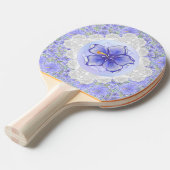 ハイビスカス&レースBLUE 卓球ラケット (正面アングル)