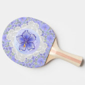 ハイビスカス&レースBLUE 卓球ラケット (横)