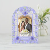 ハイビスカス&レースBLUE 招待状 (スタンド正面)