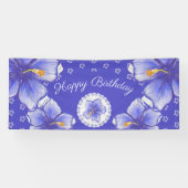 ハイビスカス&レースBLUE 横断幕 (横)