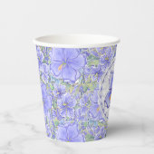 ハイビスカス&レースBLUE 紙コップ (正面)