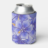 ハイビスカス&レースBLUE 缶クーラー (缶正面)