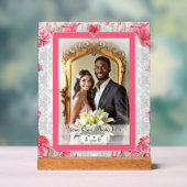 ハイビスカス&レースRED アクリルサイン (ニュートラル)