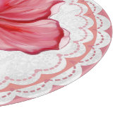 ハイビスカス&レースRED カッティングボード (角)