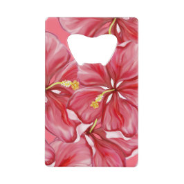 ハイビスカス&レースRED クレジットカード栓抜き