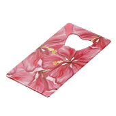 ハイビスカス&レースRED クレジットカード栓抜き (正面アングル)