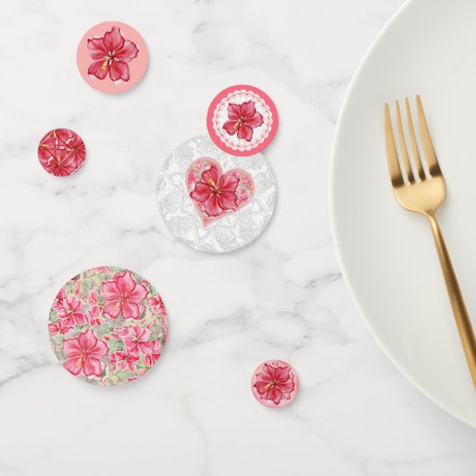 ハイビスカス&レースRED コンフェッティ (グループ)