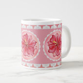 ハイビスカス&レースRED ジャンボコーヒーマグカップ (正面右)